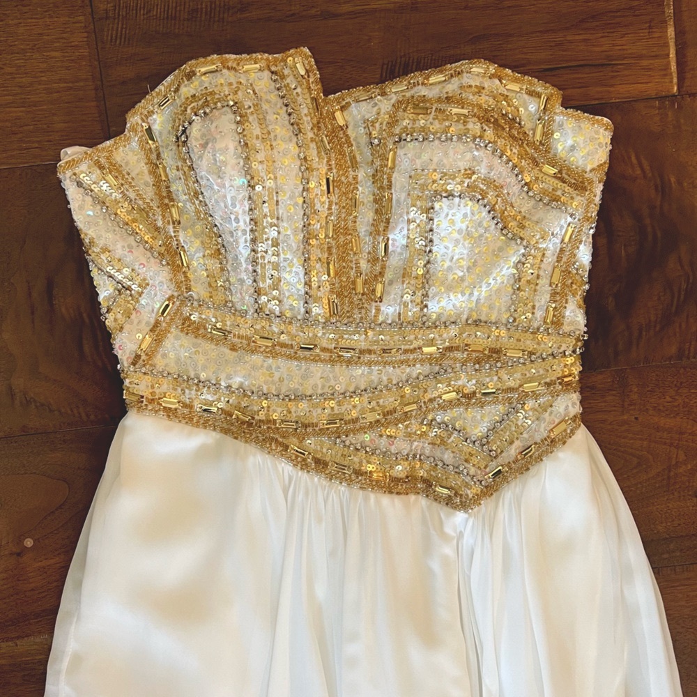 Golden Strapless Terani Couture Gown